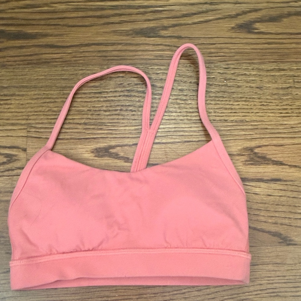 lululemon raspberry cream flow y sports bra